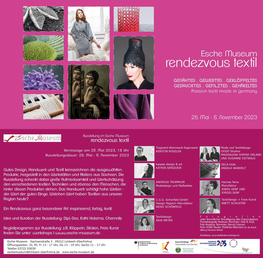 Flyer zur Sonderausstellung rendezvous textil